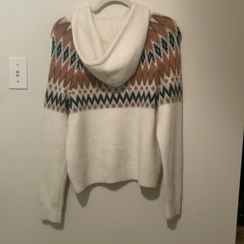 Frye fair isle hooded sweater women’s S - Picture 3 of 4